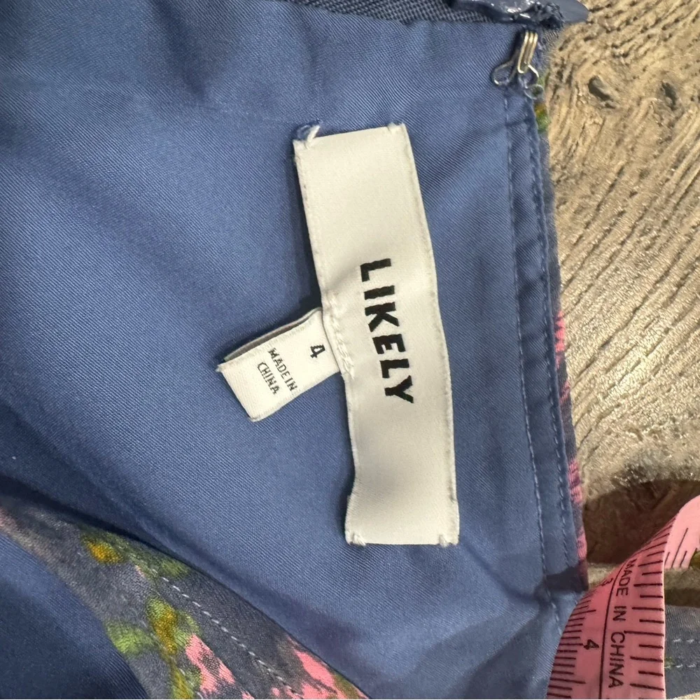 Likely Purple Floral Front Tie Tier Midi Dress - Picture 10 of 12